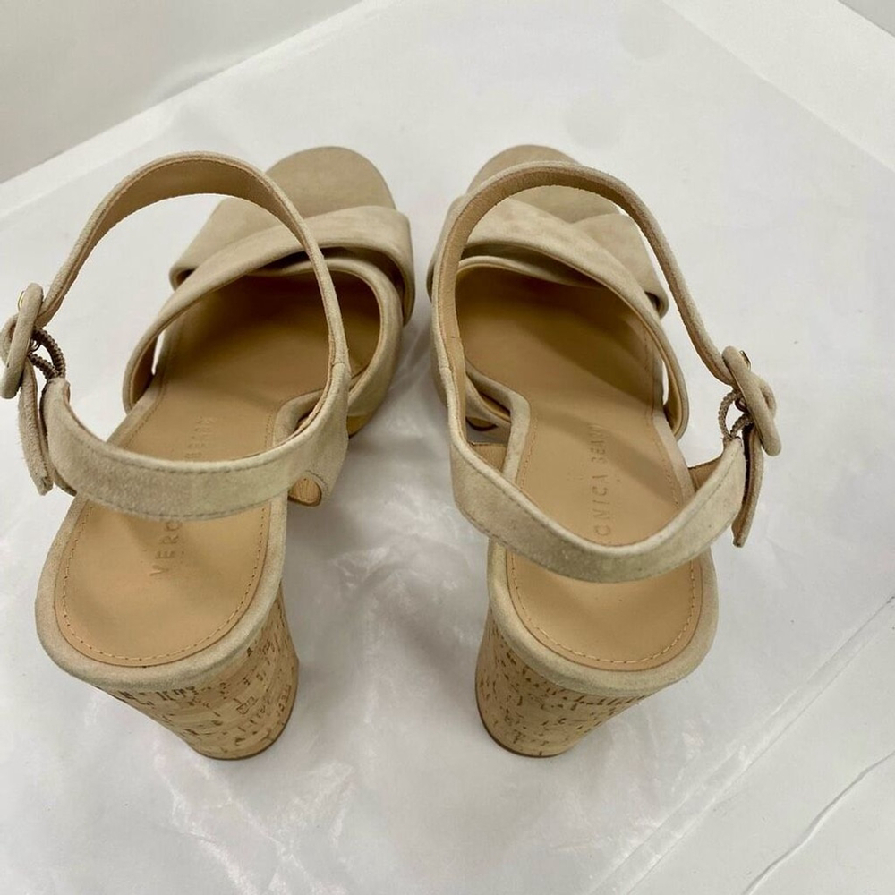 Veronica Beard 'Lucille' Suede Platform Heel Sandals, Cream Ecru Strappy Women’s - Picture 13 of 14